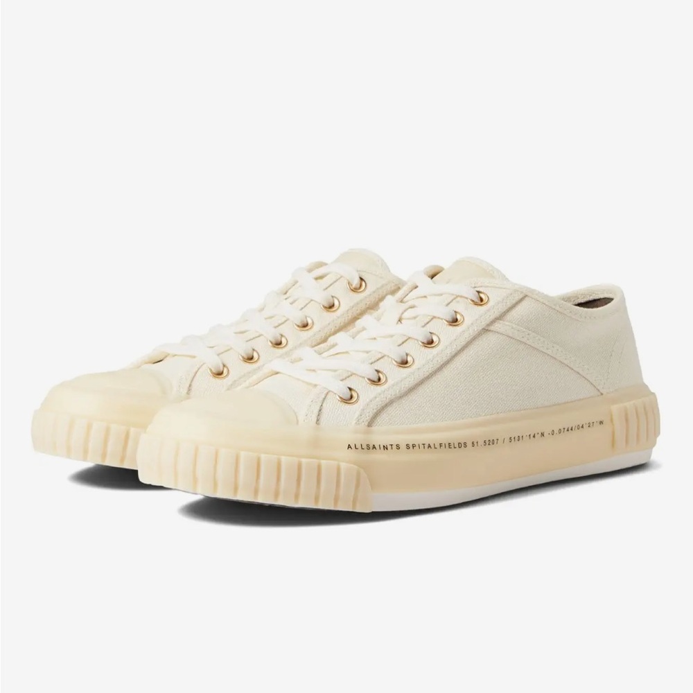 Allsaints Women's Jackie Ghost Low Top Lace Up Sneakers White/Ivory 7/37